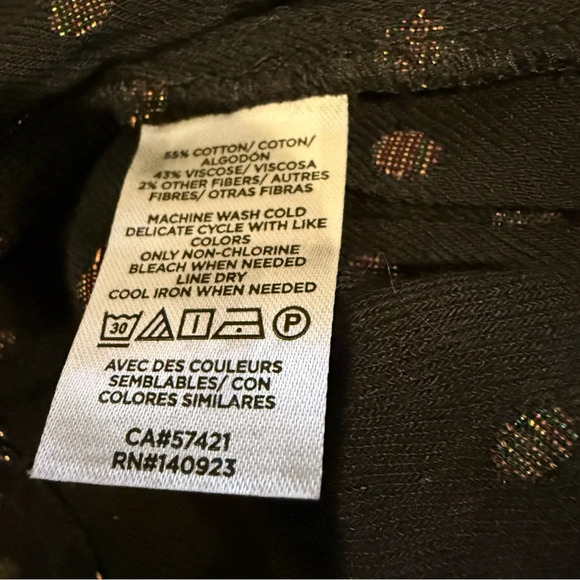 Ann Taylor LOFT Womens Black Polka Dot Off Shoulder Long Sleeve Blouse XS Boho - Picture 6 of 8